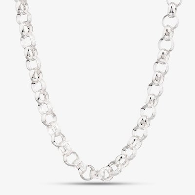 Silver 24 Inch Patterned Belcher Chain S1072-24