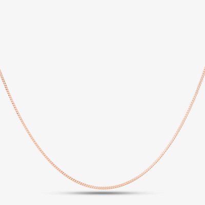 Sterling Silver Rose Gold Plated 18 Inch Flat Curb Chain CU2DC035/0.45