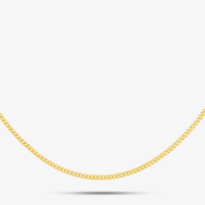Sterling Silver Gold Plated 18 Inch Flat Curb Chain