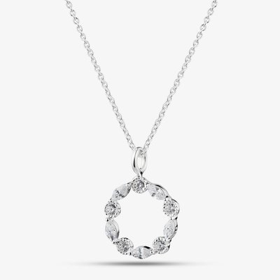 Sterling Silver Multi Cut Cubic Zirconia Wreath Pendant 016-30559/SP