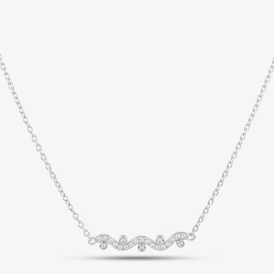 Silver & Cubic Zirconia Wave Necklace