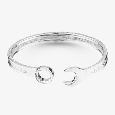 Sterling Silver Medium Spanner Torque Bangle