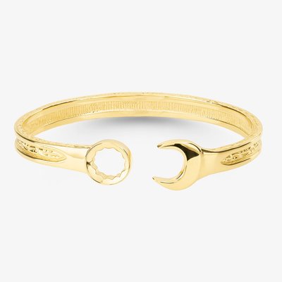 Gold Plated Medium Spanner Torque Bangle