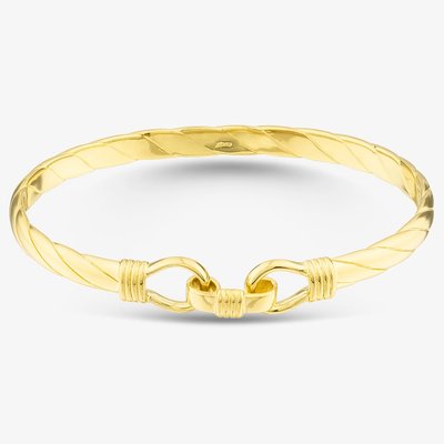 Gold Plated Medium Solid Hook Bangle