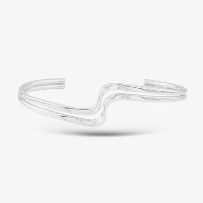 Silver Wave Open Ended Bangle
