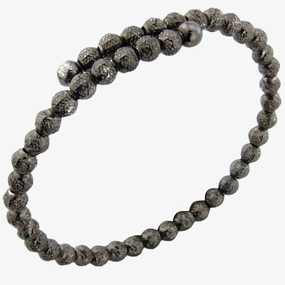 Gunmetal Grey Diamond-Cut Crossover Bangle