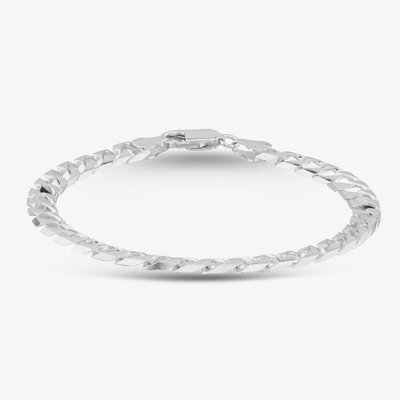 Sterling Silver Flat Square Curb Bracelet 20cm