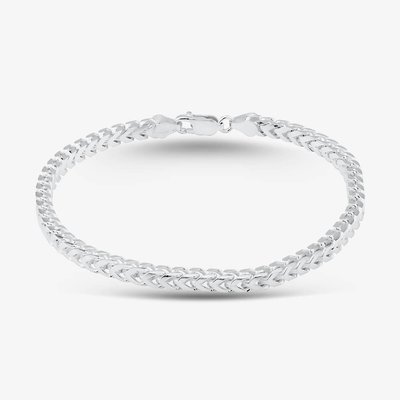 Silver 8.5 Inch Foxtail Chain Bracelet