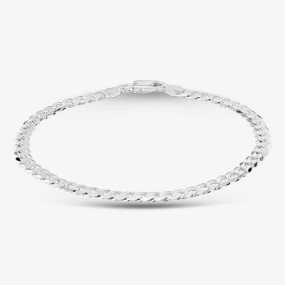 Sterling Silver 8.5 Inch Round Curb Chain Bracelet