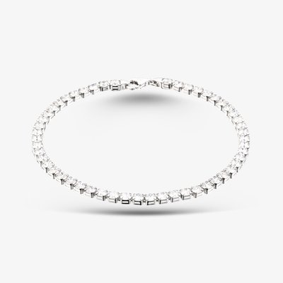 Silver Rhodium Cubic Zirconia Tennis Bracelet