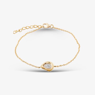 Yellow Gold Tone Plated Sterling Silver Cubic Zirconia Bracelet AB3078Z/G