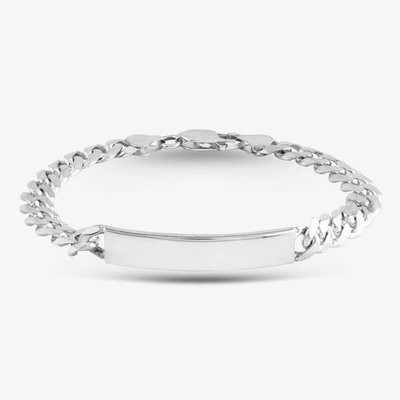 Silver 7.6mm Curb ID 8.5 Inch Bracelet