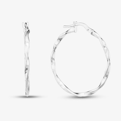 Sterling Silver 30mm Twist Hoop Earrings