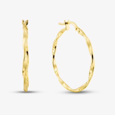 Silver Gold Plated 30mm Twist Hoop Earrings
