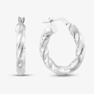 Sterling Silver 22mm Twist Hoop Earrings