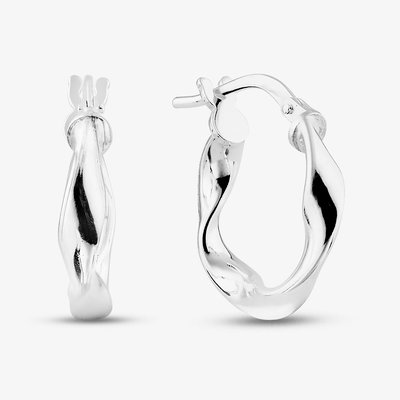 Sterling Silver 16mm Twisted Hoop Earrings S3374