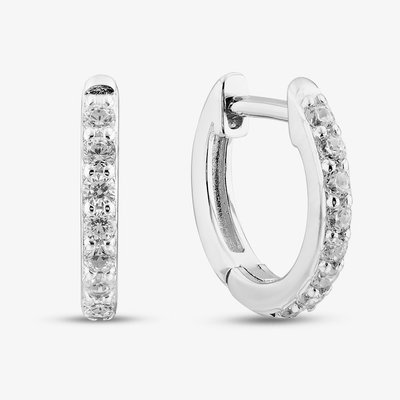 Sterling Silver Cubic Zirconia Huggie Hoop Earrings