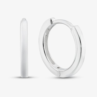 Sterling Silver Mini Flat Profile Huggie Hoop Earrings