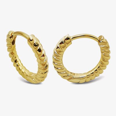 Gold Plated Twisted Hoop Earrings