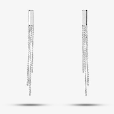 Sterling Silver Box Chain Dropper Earrings 8.54.4349