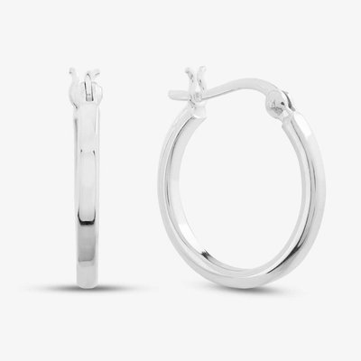 Sterling Silver 20mm Square-Tube Hoop Earrings