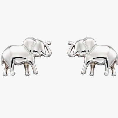 Sterling Silver Elephant Stud Earrings E5824