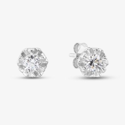 Silver Cubic Zirconia Illusion Set Stud Earrings