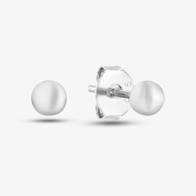 Silver Single Ball Stud Earrings