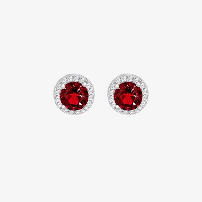 Sterling Silver Brilliant Cut Cubic Zirconia Halo Stud Earrings