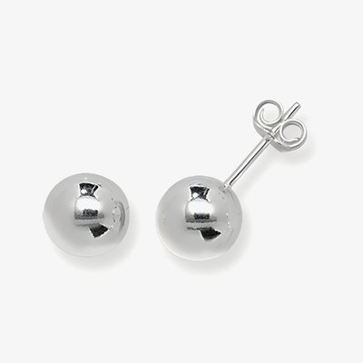 Sterling Silver 8mm Ball Stud Earrings G5515
