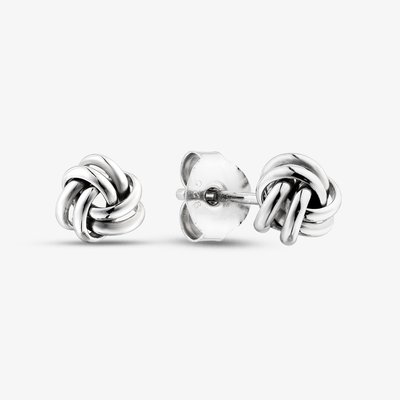 Sterling Silver Rope Knot Stud Earrings WTE3918XX0000R1