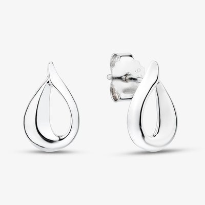 Sterling Silver Twist Teardrop Stud Earrings AE20161/R
