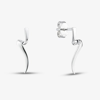 Sterling Silver Spiral Twist Drop Stud Earrings AE26109/R