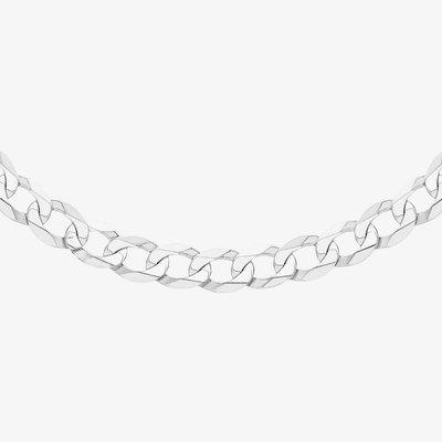 Sterling Silver 20 Inch Flat Curb Chain Necklace