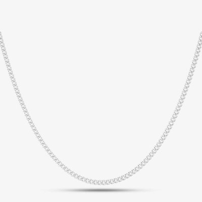 Silver 32 Inch Fine Curb Chain