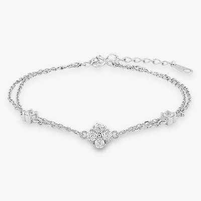 Rosa Lea Flower Double Chain Bracelet