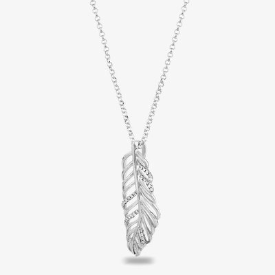 Rosa Lea Pave Large Leaf Pendant