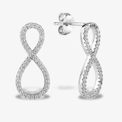 Rosa Lea Pave Infinity Dropper Stud Earrings