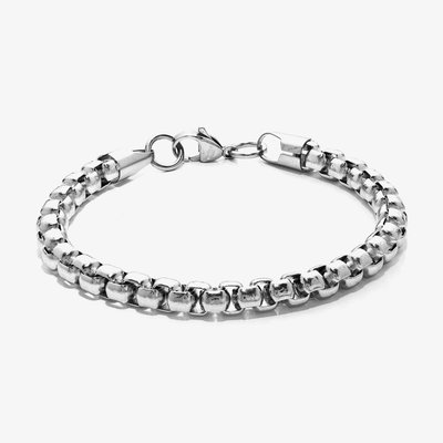 Bourne and Wilde Mens Polished Steel Belcher Bracelet