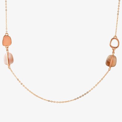 Lola Rose Ladies Bassa Rose Gold Plated Agate Charm Necklace 1M0187
