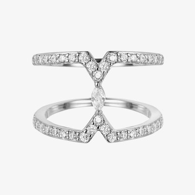 Vamp London Ladies Sahara Marquise Silver Ring