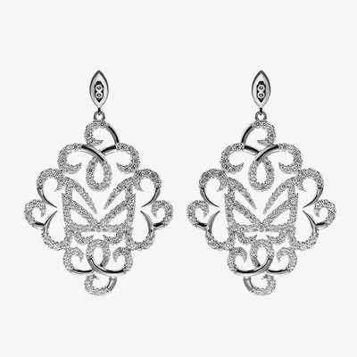 Vamp London Ladies Hidden Mask Fancy Silver Earrings