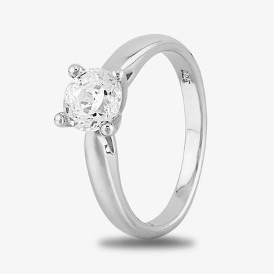 Starbright Silver 5mm Four Claw Round Cubic Zirconia Ring R6025(5M) 3A (56)