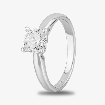 Starbright Silver 6mm Four Claw Round Cubic Zirconia Ring R6025(6M) 3A (58)
