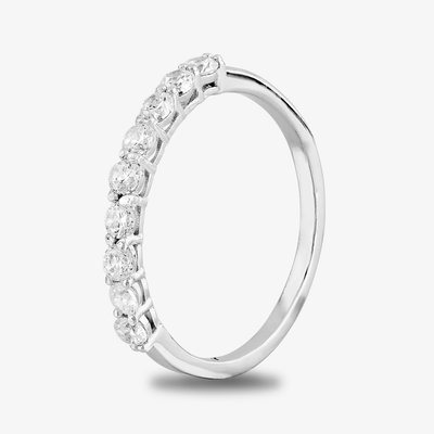 Starbright Silver Cubic Zirconia Claw Set Half Eternity Ring R6545 1/3 3A (56)