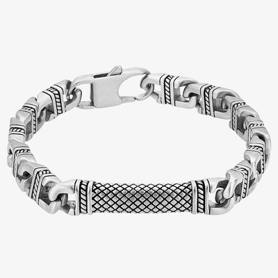 Bourne and Wilde Mens Textured Curb Link Bracelet