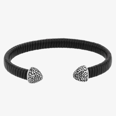 Bourne and Wilde Mens Leather Open Bangle
