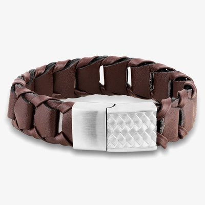 Bourne and Wilde Mens Dark Brown Wide Leather Bracelet