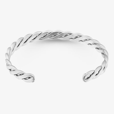 Bourne and Wilde Stainless Steel Flat Twist Cuff Bangle