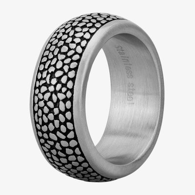 Bourne and Wilde Mens Oxidised D-Shape Reptile Ring OSR-6121S